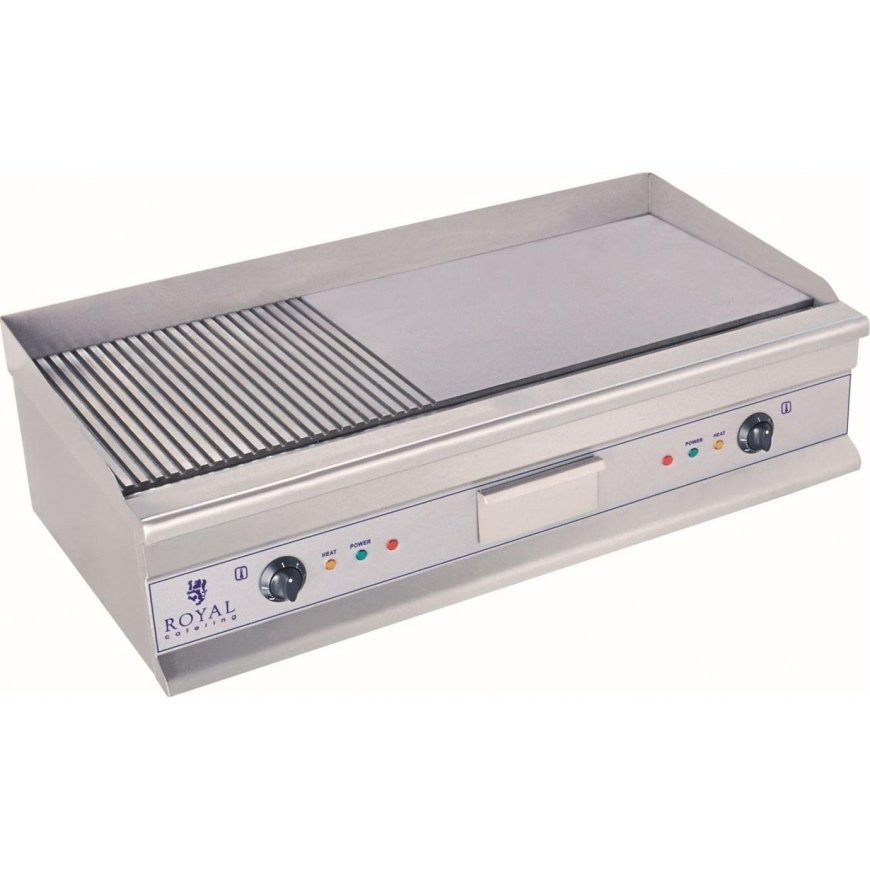 Royal Catering Elektrinė kepsninė 230V dviguba didelė griovelis 100cm