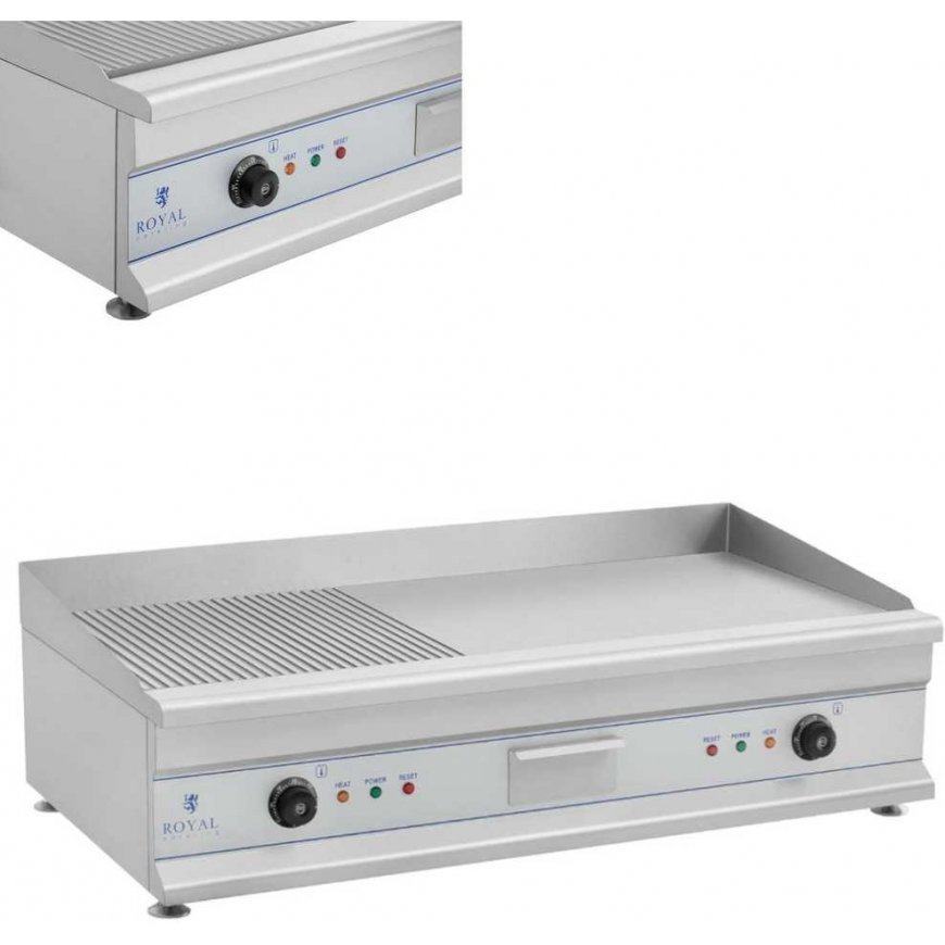 Royal Catering Elektrinė kepsninė 230V dviguba didelė griovelis 100cm – 2