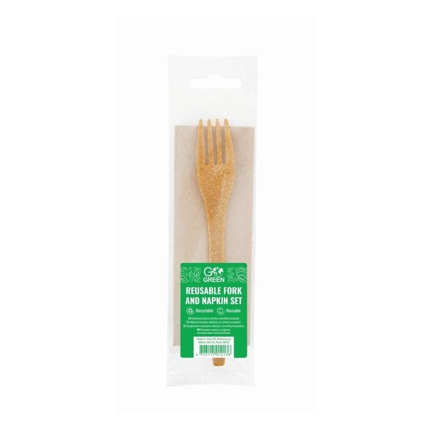 GoGreen Reusable fork and napkin set