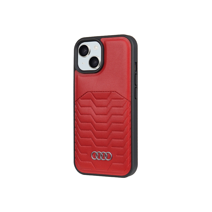 Case Audi Synthetic Leather MagSafe iPhone 15 Plus / 14 Plus 6.7" red/red hardcase AU-TPUPCMIP15M-GT/D3-RD – 3