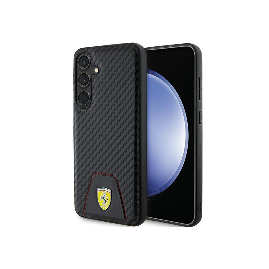 Case Ferrari FEHCS24MN3PUK S24+ S926 black/black hardcase Carbon Stitched Bottom
