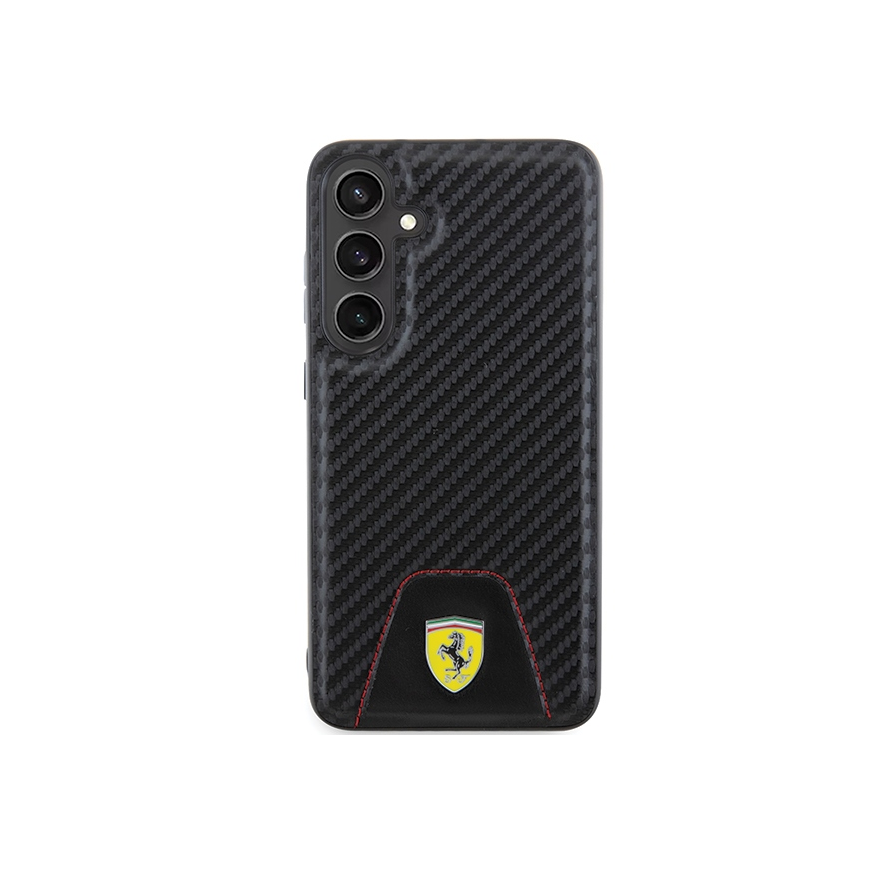 Case Ferrari FEHCS24MN3PUK S24+ S926 black/black hardcase Carbon Stitched Bottom – 3