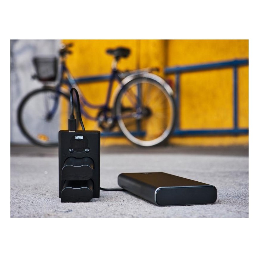 Newell fotoaparato įkroviklis Newell DL-USB-C dviejų kanalų įkroviklis NP-W235 akumuliatoriai