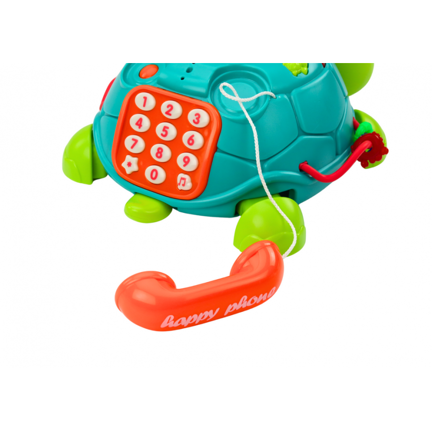 Lean Toys Interactive Educational Turtle Phone 6in1 Lights Sounds Green – 3