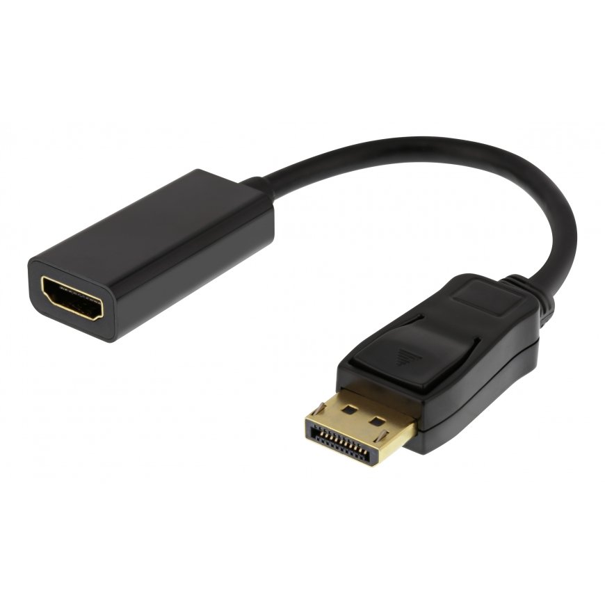 Deltaco DP-HDMI43 video kabeļu aksesuārs 0,2 m DisplayPort HDMI Type A (Standard) Melns
