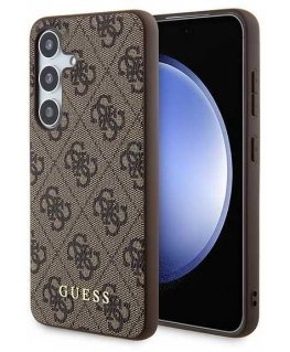 Guess 4G Metal Gold Logo Case for Samsung Galaxy S24 - Brown