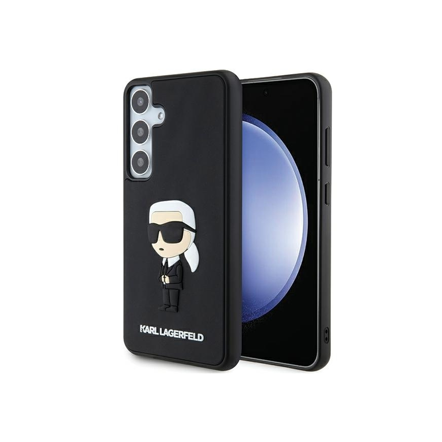 Dėklas Original faceplate case Karl Lagerfeld KLHCS24M3DRKINK for SASMSUNG S24 Plus (3D RUBBER IKONIK NFT) juodas