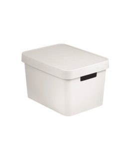 Box with lid Infinity Recycled 17L 36x27x22cm white