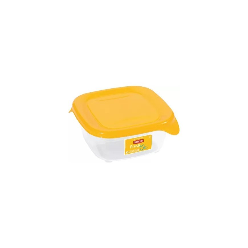 Food container square 0,25L Fresh&Go yellow