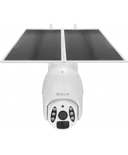 Tellur Smart WiFi Solar Camera P&T 3MP, 2K UltraHD, PIR, 20W solar panel, baltas