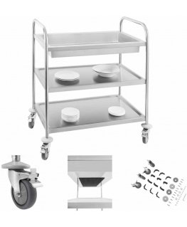 Stainless Steel Waiter Trolley - 3 Shelves Royal Catering