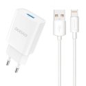 Ausinės Ladowarka jungiama į tinklą Dudao A4EU USB-A 2.1A - biala + kabelis USB-A - Lightning Ausinės Ladowarka jungiama į tinklą Dudao A4EU USB-A 2.1A - biala + kabelis USB-A - Lightning