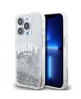DKNY Liquid Glitter Arch Logo Case for iPhone 14 Pro Transparent