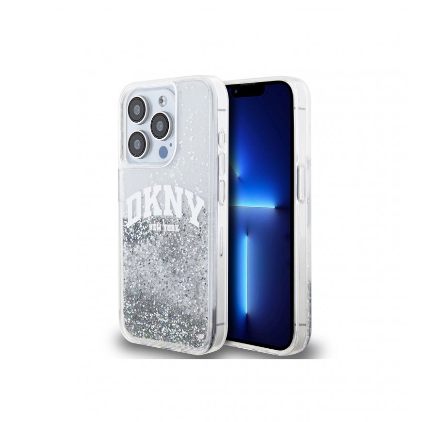 DKNY Liquid Glitter Arch Logo Case for iPhone 14 Pro Transparent – 2