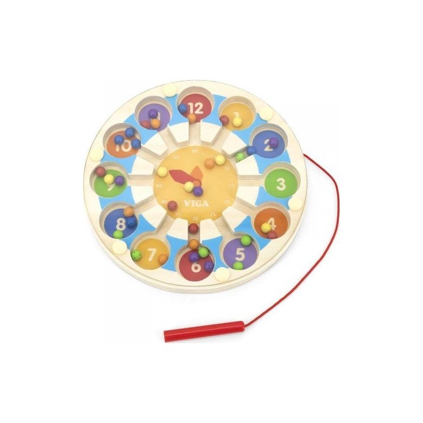 VIGA Wooden educational clock - Magnetic