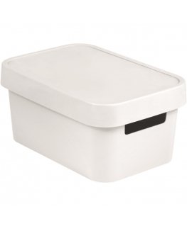 Infinity Recycled 4,5L box with lid 27x19x12cm white