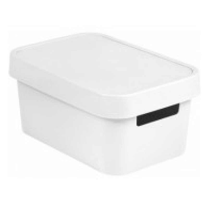 Infinity Recycled 4,5L box with lid 27x19x12cm white – 2