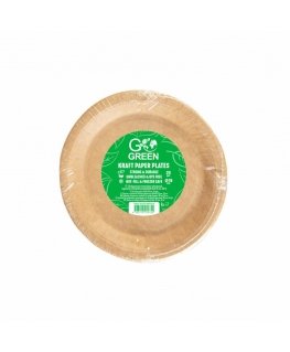 Kraft paper plates Go Green Ø18cm 20 pcs|0,14kg
