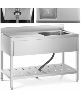 Royal Catering Vienbubenė maitinimo kriauklė su lentyna ir dešiniuoju kraštu, 120 x 60 x 94,5 cm
