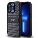 DKNY PU Leather Repeat Pattern Tonal Stripe Case for iPhone 15 P