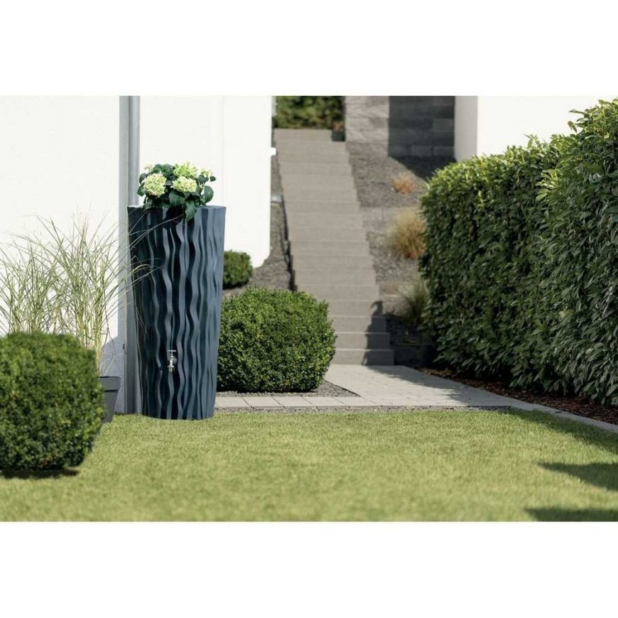 Prosperplast ALANA FLOWER RAINWATER 160L ANTHRACITE – 5