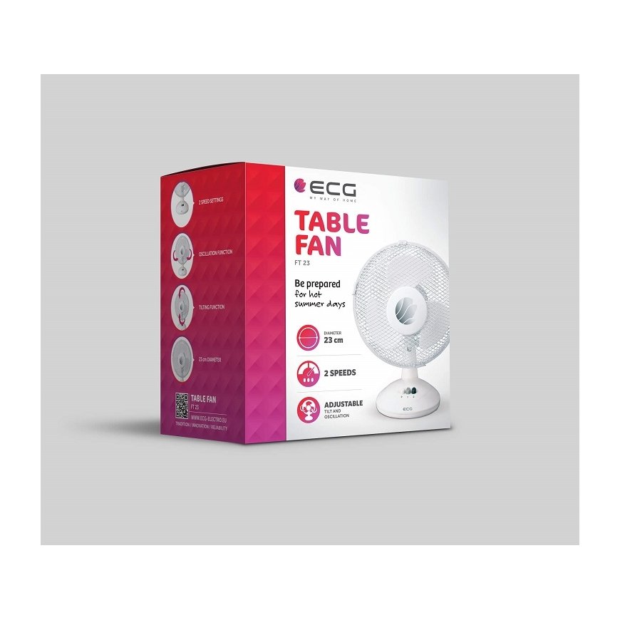 ECG FT 23A household fan White – 2