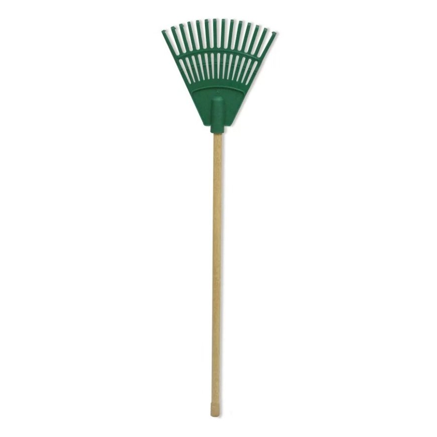 Small rake with handle green 20cm (14 tines)