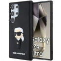 Original Front Panel Case Karl Lagerfeld KLHCS24L3DRKINK for SASMSUNG S24 Ultra (3D RUBBER IKONIK NFT) Black
