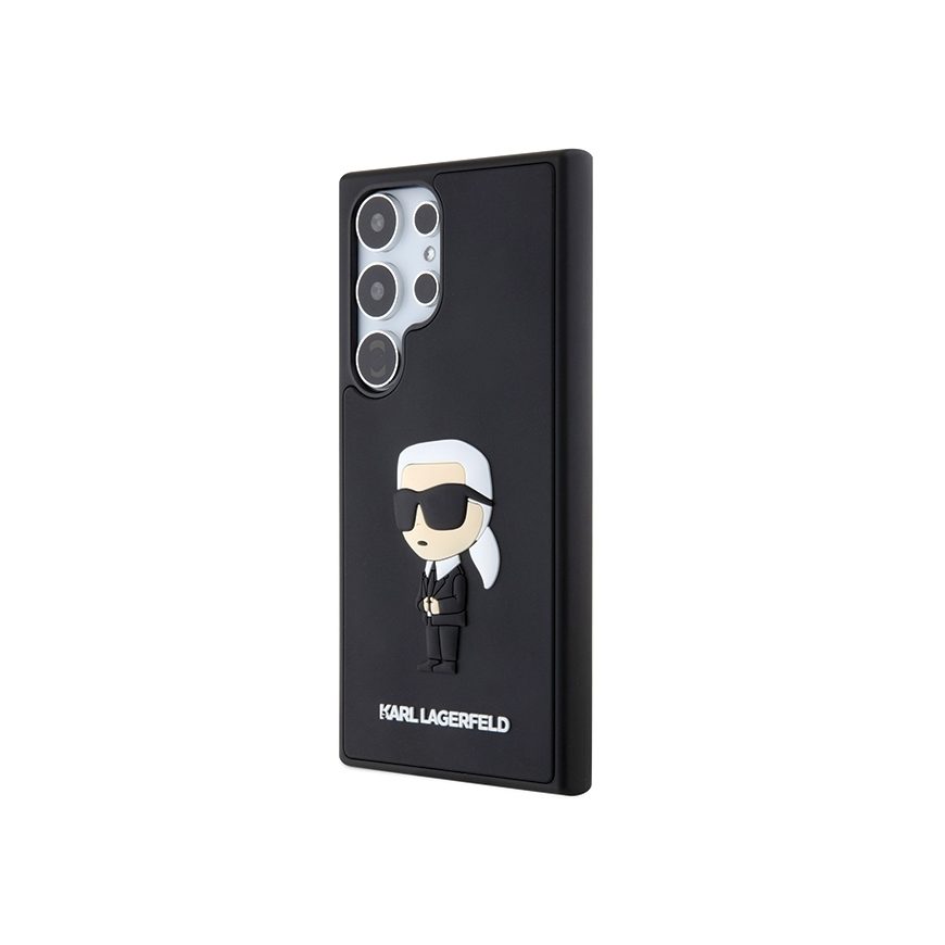 Original Front Panel Case Karl Lagerfeld KLHCS24L3DRKINK for SASMSUNG S24 Ultra (3D RUBBER IKONIK NFT) Black – 2