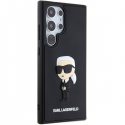 Original Front Panel Case Karl Lagerfeld KLHCS24L3DRKINK for SASMSUNG S24 Ultra (3D RUBBER IKONIK NFT) Black