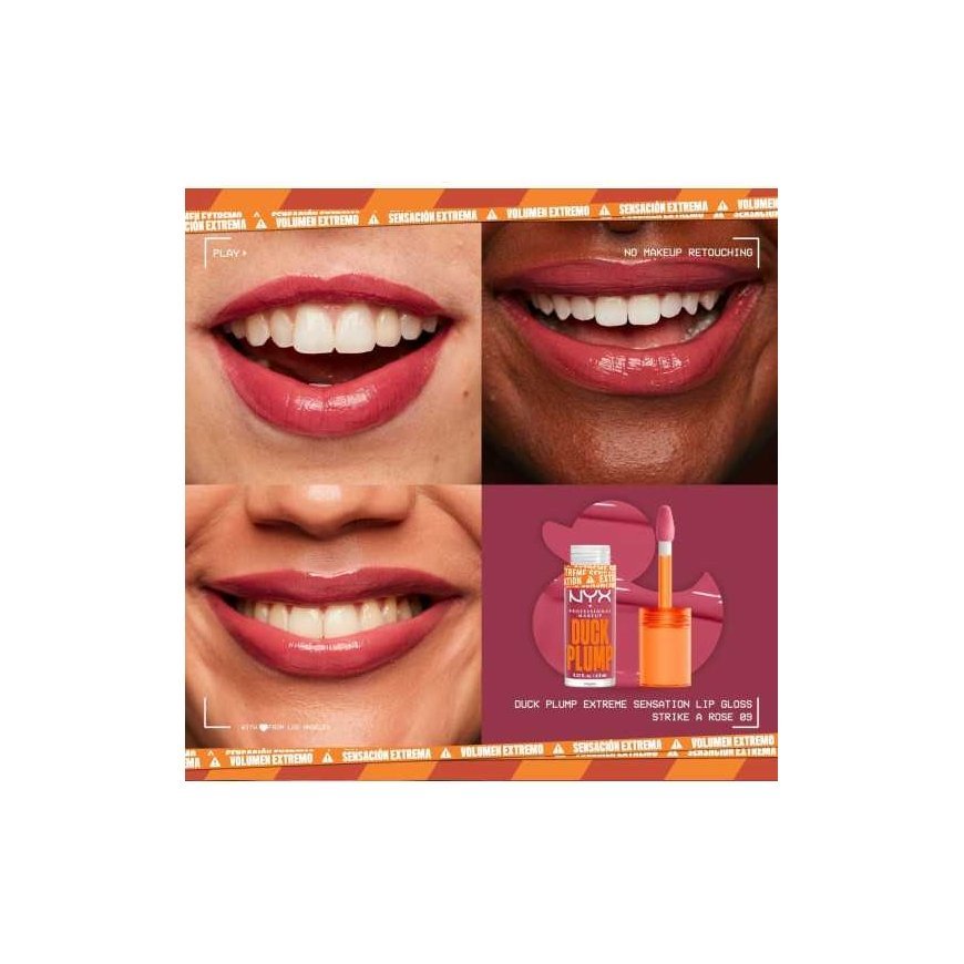 Nyx Duck Plump Brillo De Labios Strike A Rose 6,, 8 ml – 3