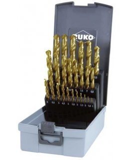 Drilled 25-piece metal drill set RUKO TiN HSS