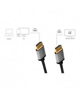Video Kabelis DisplayPort M - HDMI M, 1m, juoda, Logo blistr