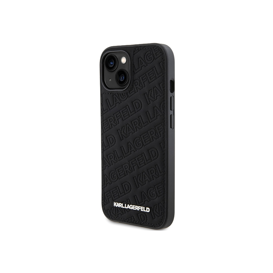 Original Front Panel Case Karl Lagerfeld KLHCP15MPQKPMK for iPhone 15 Plus (Quilted Pattern / Black) – 2