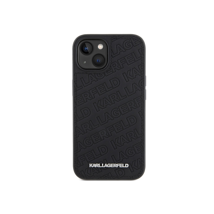 Original Front Panel Case Karl Lagerfeld KLHCP15MPQKPMK for iPhone 15 Plus (Quilted Pattern / Black) – 3