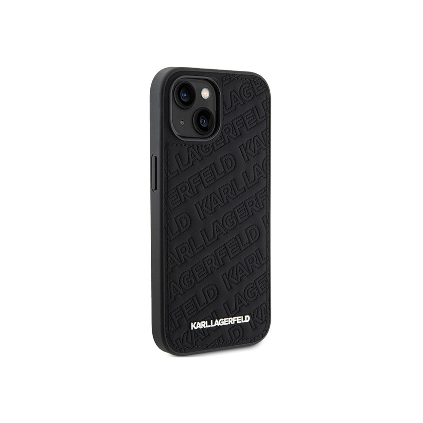 Original Front Panel Case Karl Lagerfeld KLHCP15MPQKPMK for iPhone 15 Plus (Quilted Pattern / Black) – 4