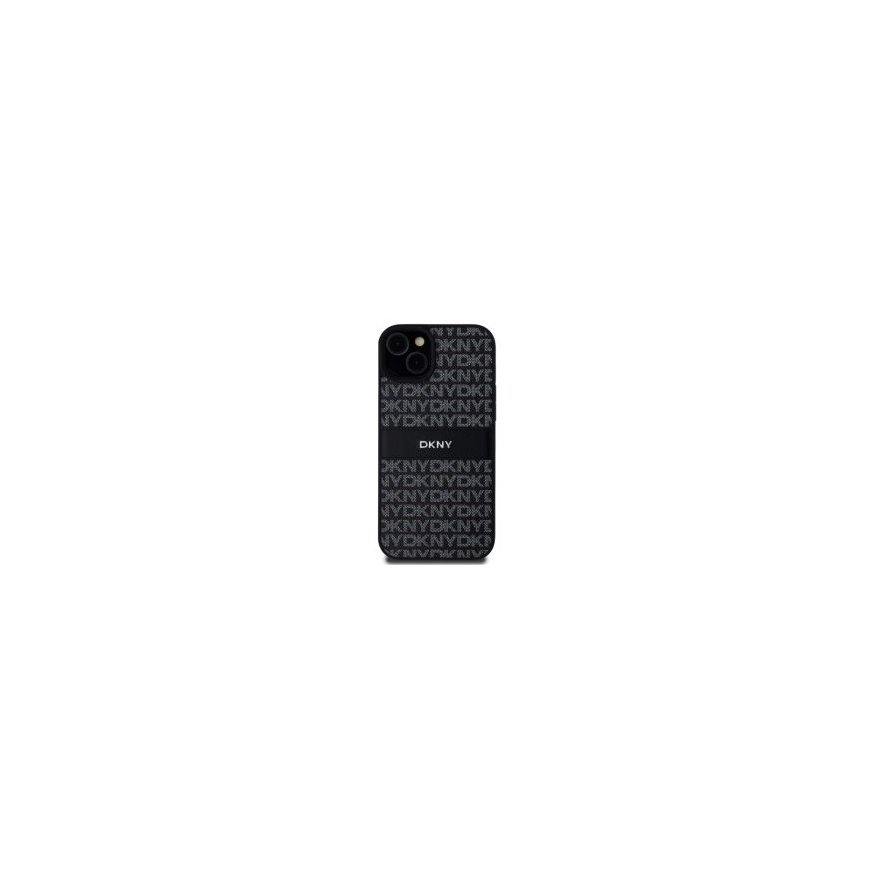 DKNY PU Leather Repeat Pattern Tonal Stripe Case for iPhone 15 P – 2