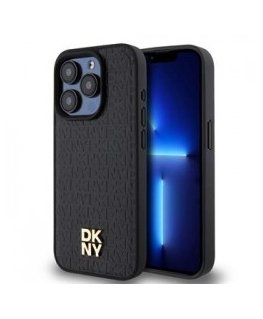 DKNY PU Leather Repeat Pattern Stack Logo MagSafe Case for iPhon