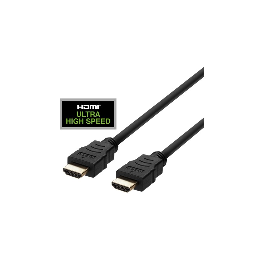 Deltaco HU-20 HDMI-kaapeli 2 m HDMI-tyyppi A (vakio) musta