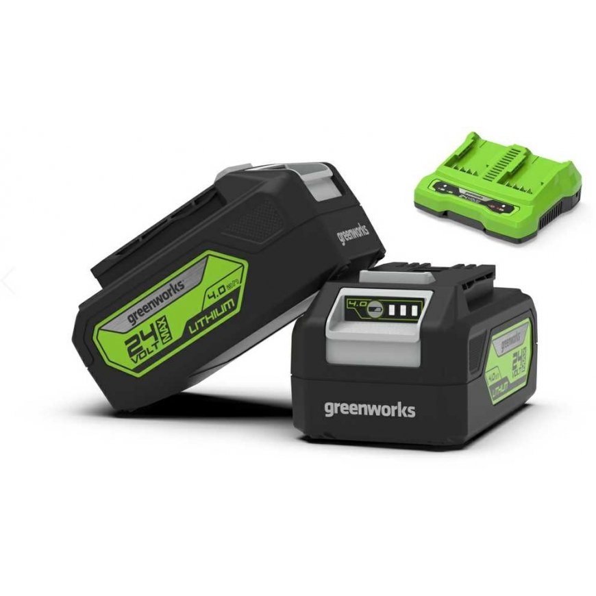 Accessory set Greenworks GSK24B4X 24 V 2x4.0 Ah + charger