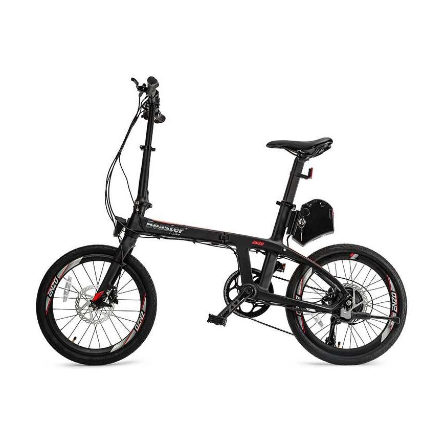 Beaster Scooter El. karboninio rėmo dviratis, BS125B, juodas, 250W