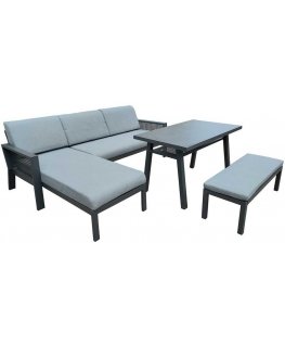 Lauko baldų komplektas Sodo baldų komplektas DELGADO corner sofa, table and bench