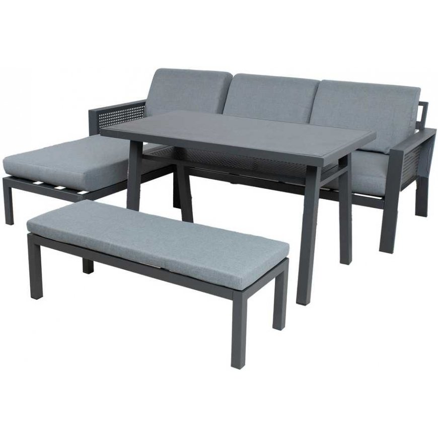 Outdoor furniture set Garden furniture set DELGADO corner sofa, table and bench – 2
