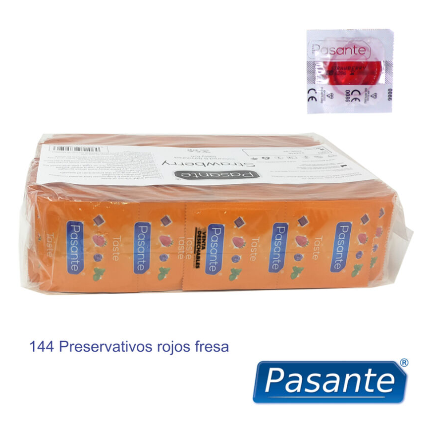 Pasante Healthcare Prezerwatywy Pasante Strawberry Crush Bulk (144 vnt.) – 3