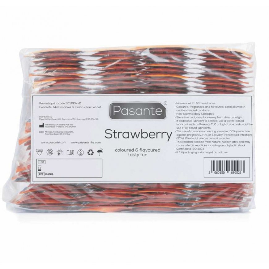 Pasante Healthcare Prezerwatywy Pasante Strawberry Crush Bulk (144 units) – 4