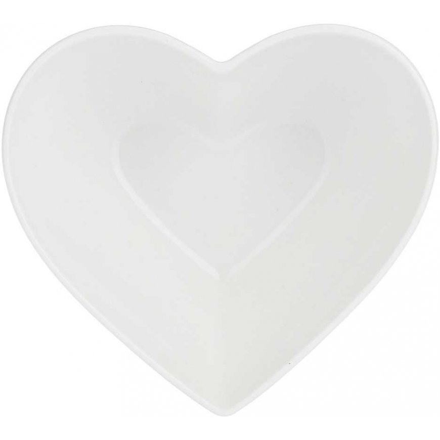 La Porcellana Bianca Bowl Cupid's heart - White, 15 cm – 2