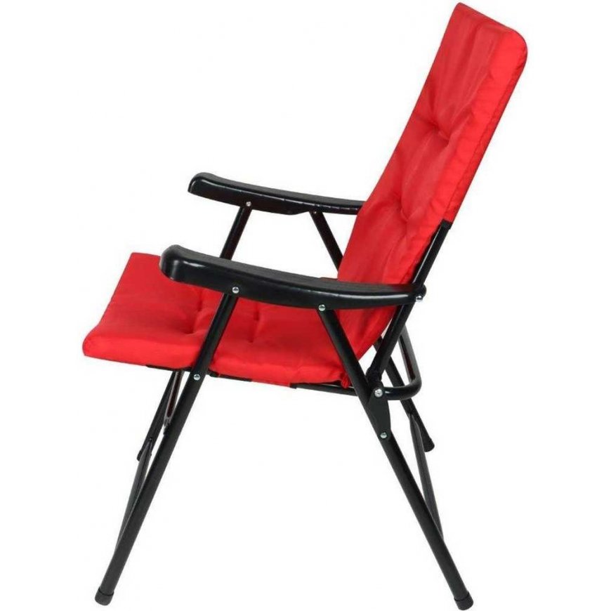 Saska Garden Kėdė OGRODOWE SKŁADANE 59X66X45/90CM Z PODUSZKĄ CZERWONE – 2