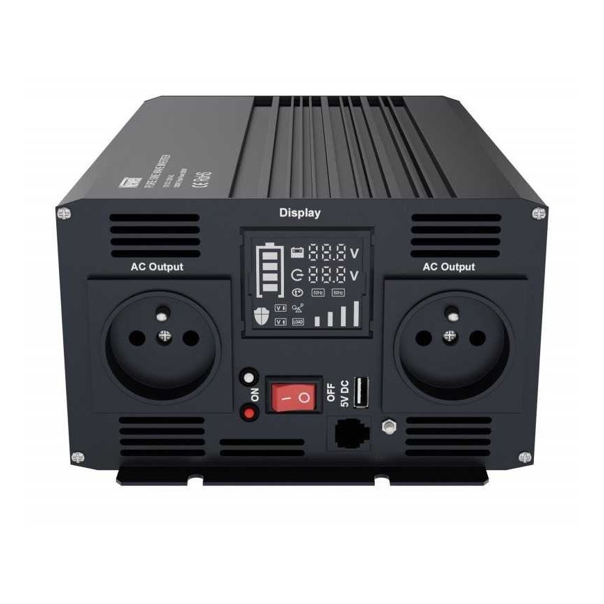 Objektyvas Newell įtampos keitiklis su gryna sinusine banga - 12 V / 230 V, 1000 W – 3