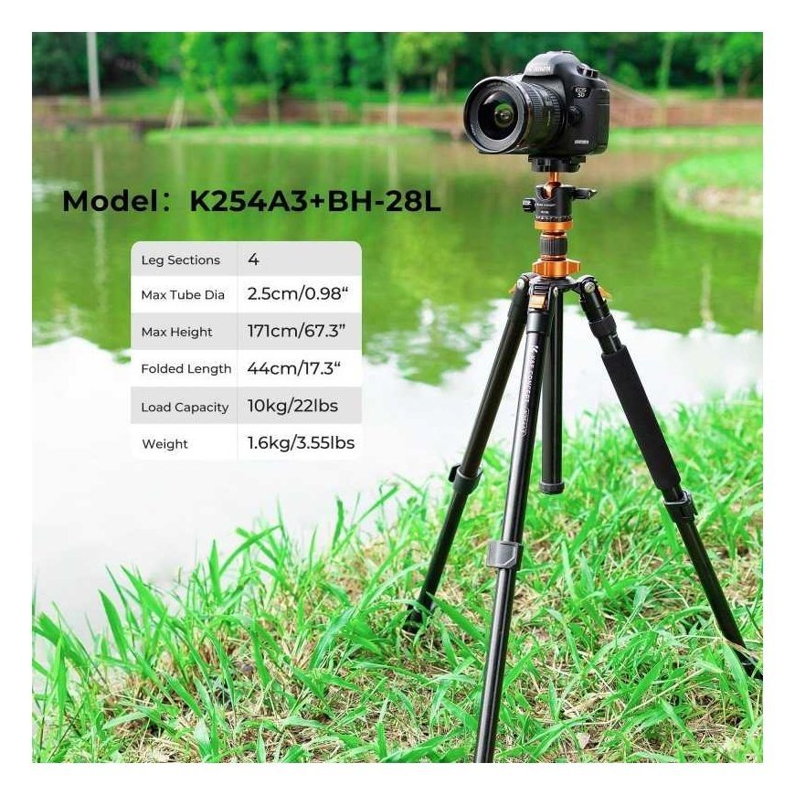 Kampf K&F Concept K254A3 tripod with BH-28L ball head – 3