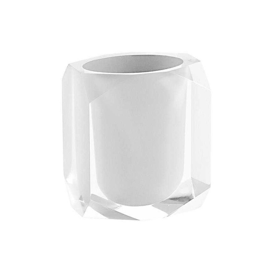 Toothbrush glass GEDY CHANELLE CH98-02, white
